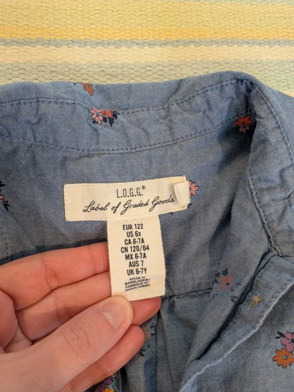 🛍️ BUNDLE ONLY • H&M LOGG Belted Chambray Dress With Flower Print size 6